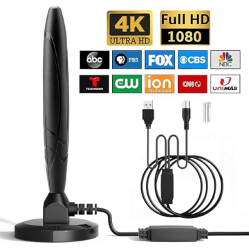 Indoor TV Antenna - 780+ Mile Range for Local Channels & 4K Support