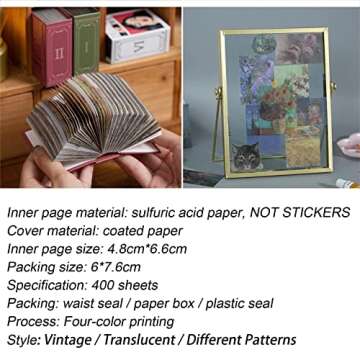 Huralona 400 Sheets Scrapbooking Material Paper Vintage Bullet Journaling Paper Collection DIY Decorative Craft Paper Journal Embellishment Supplies (Star)