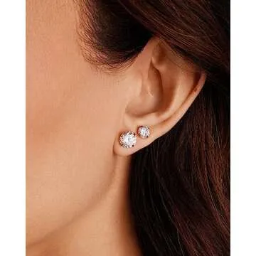 PAVOI Stylish 5 Pairs Stainless Steel Stud Earrings Set