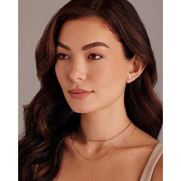 PAVOI Stylish 5 Pairs Stainless Steel Stud Earrings Set