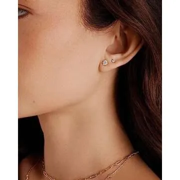 PAVOI Stylish 5 Pairs Stainless Steel Stud Earrings Set