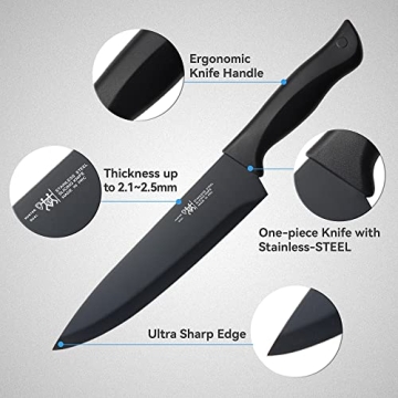 HUNTER.DUAL 15-Piece Kitchen Knife Set with Block