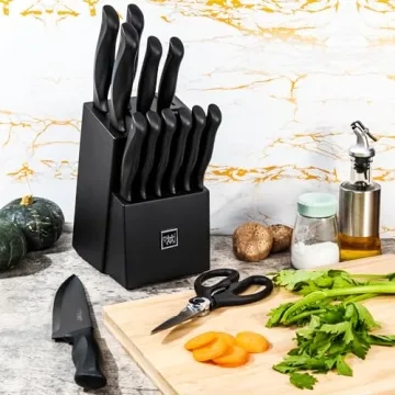 HUNTER.DUAL 15-Piece Kitchen Knife Set with Block