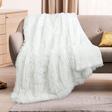 TOONOW Soft Faux Fur Throw Blanket 50x60 for Cozy Comfort