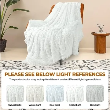 TOONOW Soft Faux Fur Throw Blanket 50x60 for Cozy Comfort
