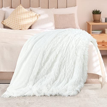 TOONOW Soft Faux Fur Throw Blanket 50x60 for Cozy Comfort