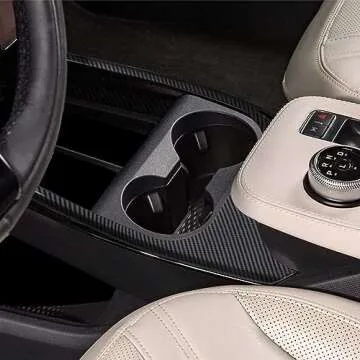 BestEvMod Center Console Trim Sticker Cover Accessories for 2021-2024 Mustang Mach-E (Matte Carbon F...