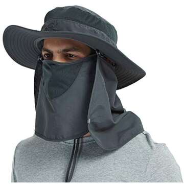 DDYOUTDOOR™ 07-281 Fashion Summer Outdoor Sun Protection Fishing Cap Neck Face Flap Hat Wide Brim ...