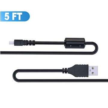 Ancable UC-E6 USB Cable, 3-Feet USB Mini-B Universal Digital Camera Data Transfer Cord Charger Cable Compatible for Nikon CoolPix, L, D, P, Series Digital Camera