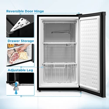 Midea MRU03M2ABB 3.0 Cu Ft Upright Freezer - Black