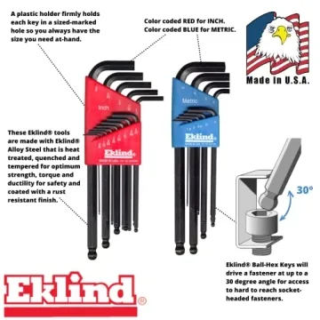 Eklind 13222 Ball-Hex L-Key Allen Wrench Combo Set