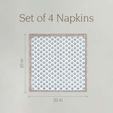 Hand-Blocked Cotton Napkins for Elegant Dining