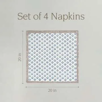 Hand-Blocked Cotton Napkins for Elegant Dining