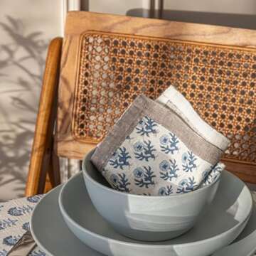 Hand-Blocked Cotton Napkins for Elegant Dining