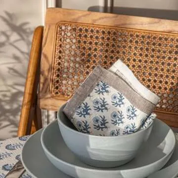 Hand-Blocked Cotton Napkins for Elegant Dining