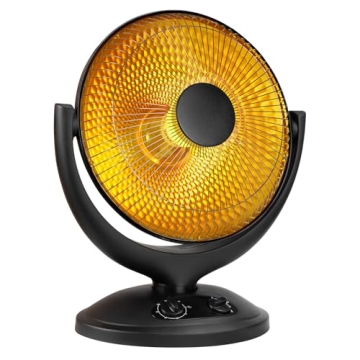 Joy Pebble Space Heater, 400W/800W Oscillating Radiant Heater, 2-Level Rapid Heating, Electric Dish ...