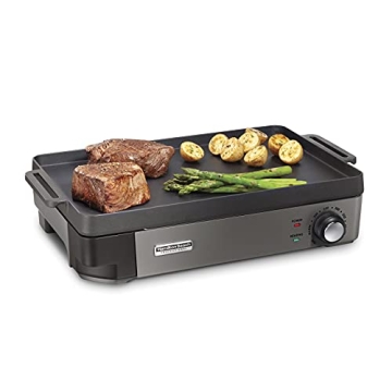 Hamilton Beach Professional Cast Iron Indoor Electric Grill - 10x16 with Adjustable Temperature