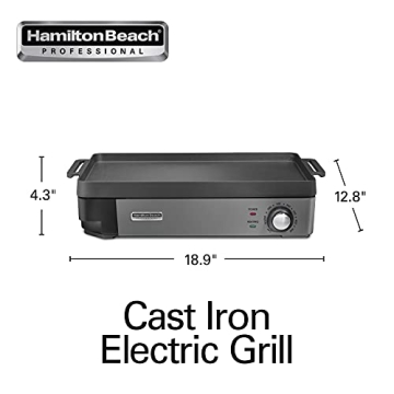 Hamilton Beach Cast Iron Electric Grill for Family Meals