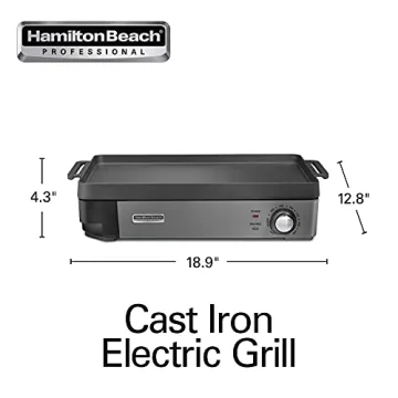 Hamilton Beach Cast Iron Electric Grill for Family Meals