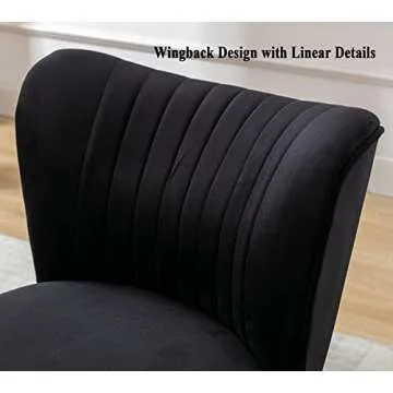 DUOMAY Velvet Accent Chair Set with Gold Legs for Stylish Living