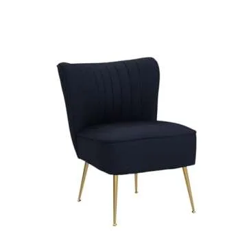 DUOMAY Velvet Accent Chair Set with Gold Legs for Stylish Living