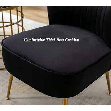 DUOMAY Velvet Accent Chair Set with Gold Legs for Stylish Living
