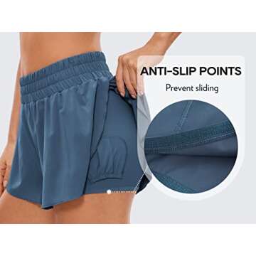 CRZ YOGA 2 in 1 Flowy Running Shorts for Women High Waisted Quick Dry for Athletic Gym Lounge Workout Cute Tennis Skirts Stelindigo XX-Small