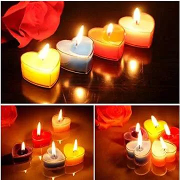 Quadow Scented Candles, 12 Pcs Sweet Romantic Love Heart Shaped Floating Candle for Home Decorations Wedding Birthday Party Celebrations