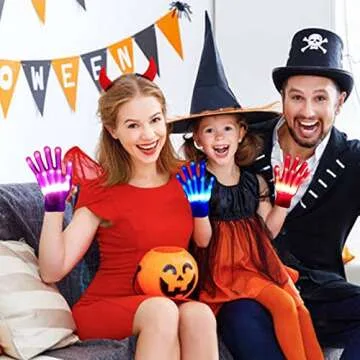 COLEDRE LED Gloves 12 Colors Girls Boys Toys Age 6-8 8-12 Years Old Kids Easter Gifts Stocking Stuffers Light Up Gloves Cool Fun Costumes for Halloween Christmas Carnival Birthday Parties (1 Pair M)