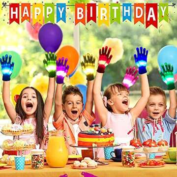 COLEDRE LED Gloves 12 Colors Girls Boys Toys Age 6-8 8-12 Years Old Kids Easter Gifts Stocking Stuffers Light Up Gloves Cool Fun Costumes for Halloween Christmas Carnival Birthday Parties (1 Pair M)