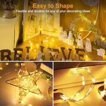 btfarm 6 Pack LED Fairy Lights Battery Operated 3 Modes, 7ft 20 Led Twinkle String Lights Waterproof, Mini Silver Wire Firefly Starry Moon Lights for DIY Christmas Mason jars Wedding Table Centerpiece