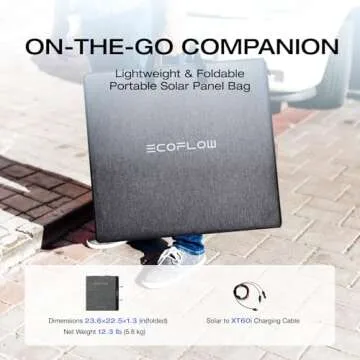 EF ECOFLOW 160 Watt Portable Solar Panel for Power Stations, 25% High Conversion Efficiency Foldable Solar Panel with Adjustable Kickstand IP68 Waterproof for Outdoor Camping RV, NextGen Version