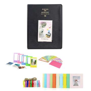 Fujifilm INSTAX Mini Link 3 Smartphone Printer | Clay White Bundled with INSTAX Mini Instant Film | 20 Exposures + Instax Mini Album, Borders, Stickers & Clips + Microfiber Cleaning Cloth (4 Items)