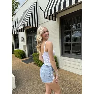 Stylish Womens White Low Back Tank Top for Summer Wear