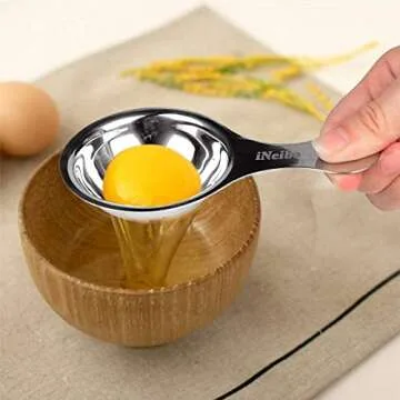 iNeibo Professional Baking Tools Biscuit Cutter Set Dough Blender/Cutter Round Cookies Cutter with Handle + Pastry Scraper+Egg Separator Heavy Duty Baking Dough Tools Pastry Utensils (Baking Tools)