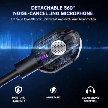 RYR Wireless Gaming Headset for Xbox Series X|S, Xbox One, PC, PS5/4, Mac, Mobile, Switch, 3D Surround Sound, Bluetooth 5.3, 60H Battery, Gaming Headphones with Detachable Noise Canceling Mic-White