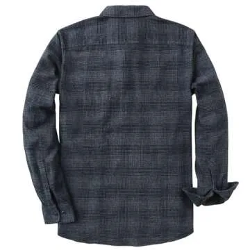 Dubinik® Mens Flannel Shirt Long Sleeve Plaid Flannel Shirt for Men Soft 100% Cotton Casual Button ...