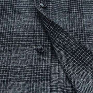 Dubinik® Mens Flannel Shirt Long Sleeve Plaid Flannel Shirt for Men Soft 100% Cotton Casual Button Down Shirts Regular Fit Grey Black