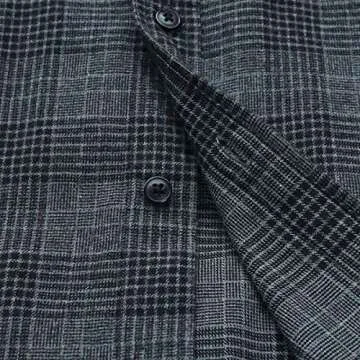 Dubinik® Mens Flannel Shirt Long Sleeve Plaid Flannel Shirt for Men Soft 100% Cotton Casual Button Down Shirts Regular Fit Grey Black