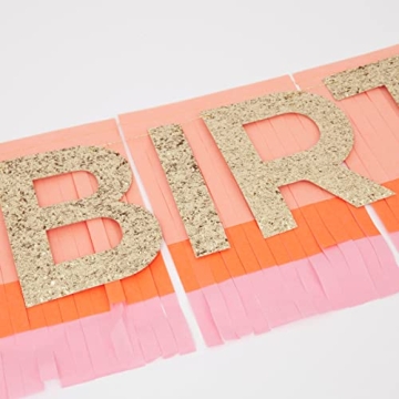 Meri Meri Rainbow Fringe Birthday Banner 8' | Party Decor