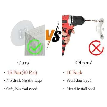 Furniture Anchors (30 Pack) No Drill Upgraded Furniture Straps for Baby Proofing, Self-Adhesive Secu...