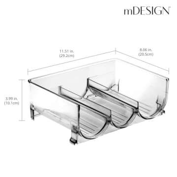 mDesign Stackable 3 Bottle Rack for Kitchen & Fridge