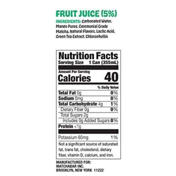 MatchaBar Hustle Sparkling Matcha Energy Drink, Mango - 12oz (Pack of 12 Cans) - Ceremonial Grade Matcha, Green Tea Natural Energy, Caffeinated Seltzer