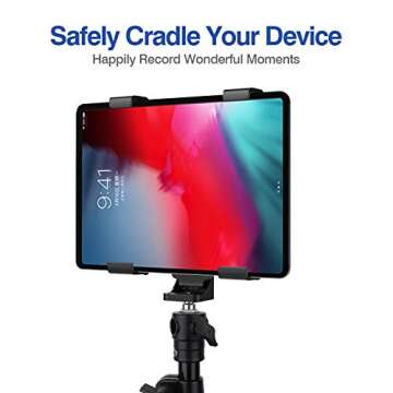 MoKo Tablet Stand, Adjustable Tablet Tripod Mount Adapter, Tablet Clamp Holder for 7-11" Tablet Fits...