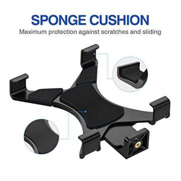 MoKo Tablet Stand, Adjustable Tablet Tripod Mount Adapter, Tablet Clamp Holder for 7-11" Tablet Fits iPad Air 3rd iPad Mini 5/4, iPad 10.2 10th 2022, iPad Pro 11,Tab E 9.6 - Black(Tripod Not Included)