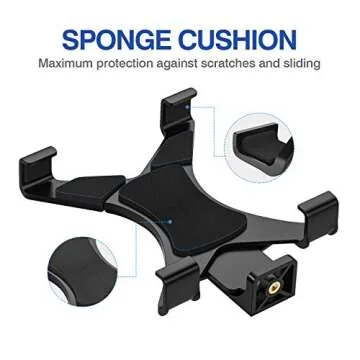 MoKo Tablet Stand, Adjustable Tablet Tripod Mount Adapter, Tablet Clamp Holder for 7-11" Tablet Fits iPad Air 3rd iPad Mini 5/4, iPad 10.2 10th 2022, iPad Pro 11,Tab E 9.6 - Black(Tripod Not Included)