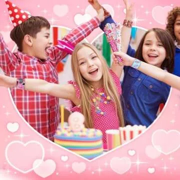 LovesTown 48PCS Valentines Day Slap Bracelets, Red Slap Wristbands Assorted Valentine Snap Bracelets for Kids Gift Exchange Valentine Party Favors