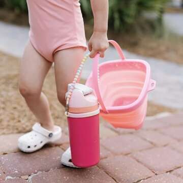 Ryan & Rose Water Bottle Handle - Water Bottle Sling, Carrier, Holder with strap - Soft Durable Silicone - Fits Most 8-40oz Bottles - Compatible Stanley Cup Accessories (Smoothie)