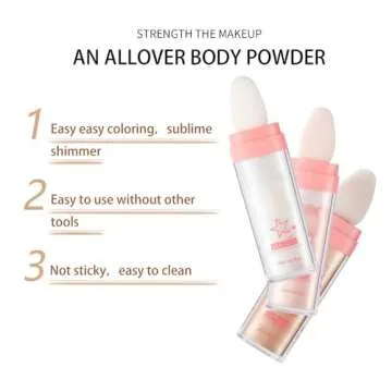 3 Color Glitter Powder Highlighter Makeup,Body Brightens the Natural Three-Dimensional Face Blusher Patting Glitter Powder Highlighter Makeup (01# 02#03#)