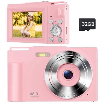 Digital Camera for Kids: FHD 1080P Video Camera with Zoom & Anti-Shake